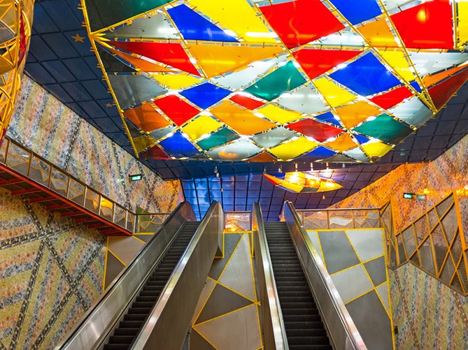 mosaic escalator